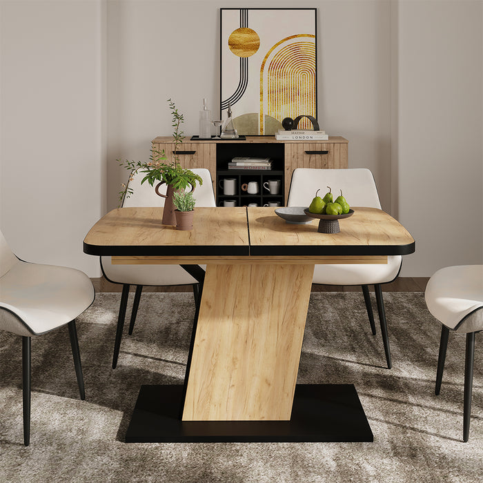 Vicco Tavolo da pranzo Estensibile Rovere nero/oro 120/160 x 80 cm