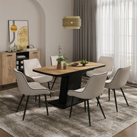 Vicco Tavolo da pranzo Estensibile Rovere nero/oro 120/160 x 80 cm