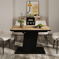 Vicco Tavolo da pranzo Estensibile Rovere nero/oro 120/160 x 80 cm