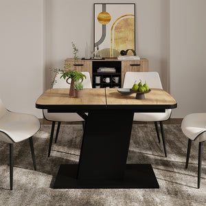 Vicco Tavolo da pranzo Estensibile Rovere nero/oro 120/160 x 80 cm