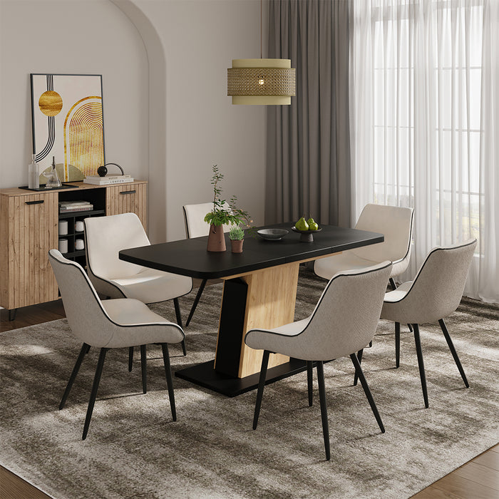 Vicco Tavolo da pranzo Estensibile Rovere nero/oro 120/160 x 80 cm