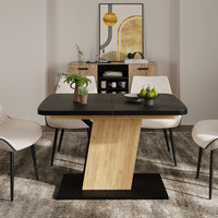 Vicco Tavolo da pranzo Estensibile Rovere nero/oro 120/160 x 80 cm