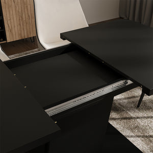 Vicco Tavolo da pranzo Estensibile Nero 120/160 x 80 cm
