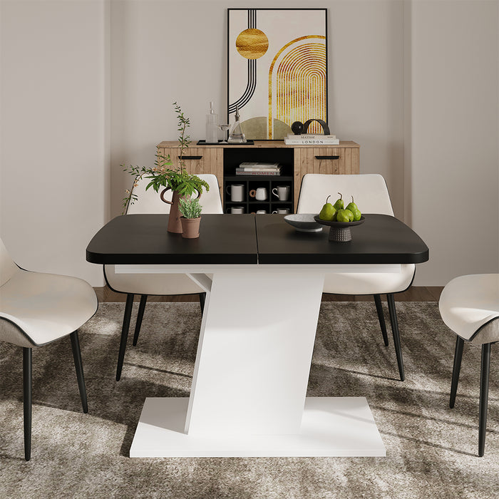 Vicco Tavolo da pranzo Estensibile Nero/bianco 120/160 x 80 cm