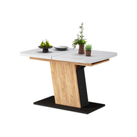 Vicco Tavolo da pranzo Estensibile Rovere bianco/nero/Goldkraft 120/160 x 80 cm Estensibile