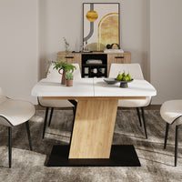 Vicco Tavolo da pranzo Estensibile Rovere bianco/nero/Goldkraft 120/160 x 80 cm Estensibile