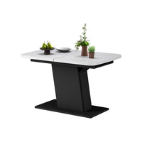 Vicco Tavolo da pranzo Estensibile Bianco/nero 120/160 x 80 cm