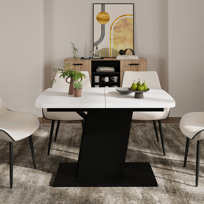 Vicco Tavolo da pranzo Estensibile Bianco/nero 120/160 x 80 cm