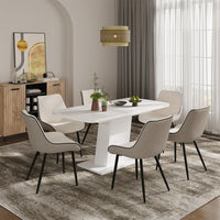 Vicco Tavolo da pranzo Estensibile Bianco 120/160 x 80 cm