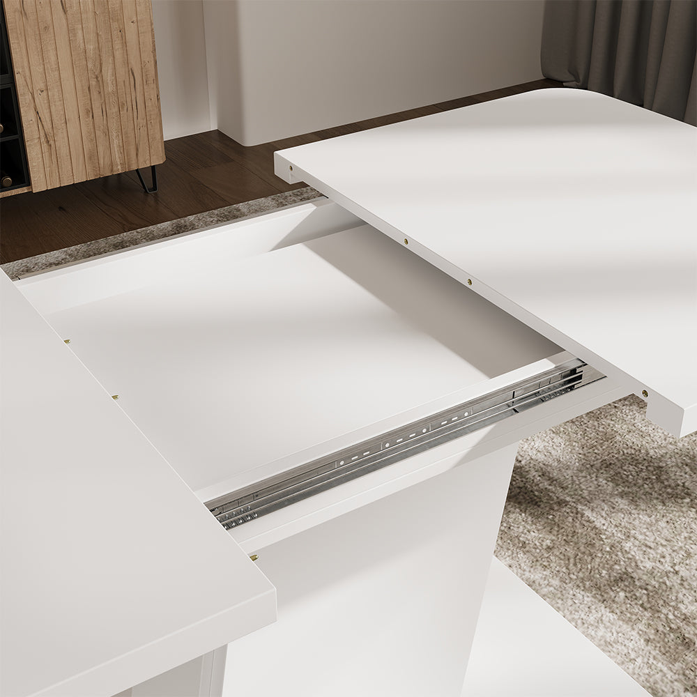 Vicco Tavolo da pranzo Estensibile Bianco 120/160 x 80 cm