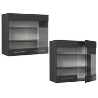 Vicco Mobile da cucina in vetro Antracite lucido 80 cm