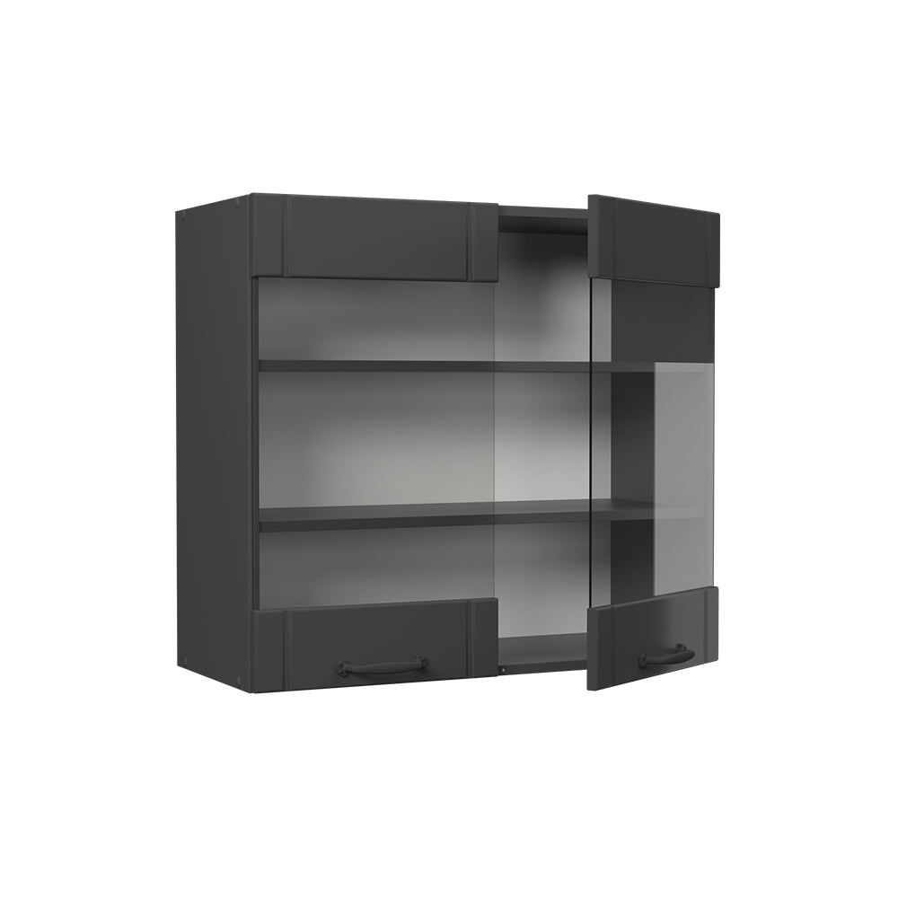 Vicco Mobile da cucina in vetro Grigio scuro 80 cm