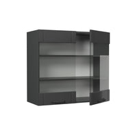 Vicco Mobile da cucina in vetro Grigio scuro 80 cm