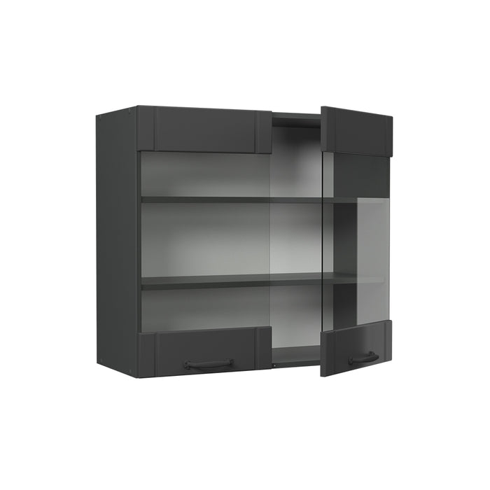 Vicco Mobile da cucina in vetro Grigio scuro 80 cm
