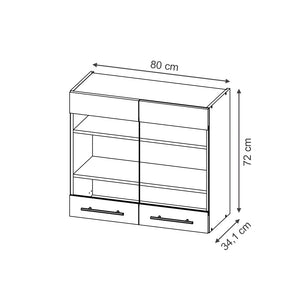Vicco Mobile da cucina in vetro Grigio scuro 80 cm