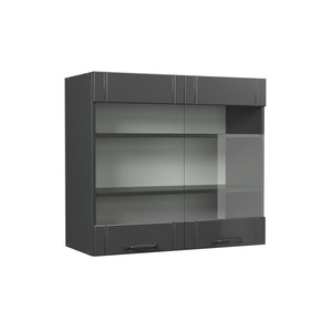 Vicco Mobile da cucina in vetro Grigio scuro 80 cm