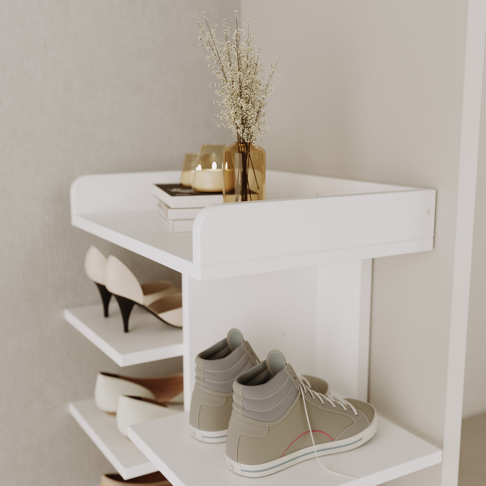 Vicco Scarpiera Bianco 45 x 114 cm con 10 scomparti