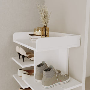 Vicco Scarpiera Bianco 45 x 114 cm con 10 scomparti