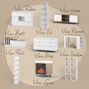 Vicco Scarpiera Bianco 45 x 114 cm con 10 scomparti