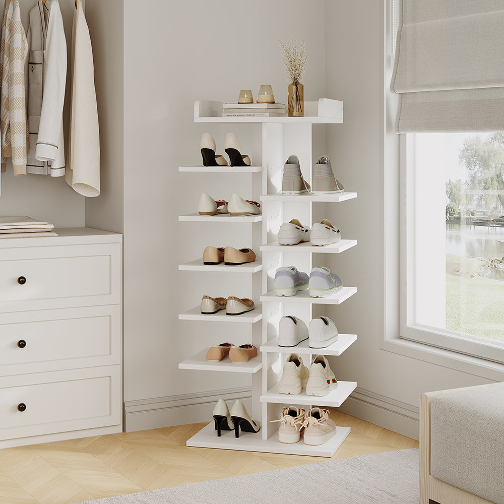 Vicco Scarpiera Bianco 45 x 114 cm con 10 scomparti