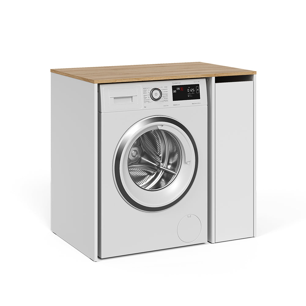 Vicco Mobile lavatrice Bianco/Artisan 93.6 x 88.2 cm con scomparti e porta