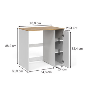 Vicco Mobile lavatrice Bianco/Artisan 93.6 x 88.2 cm con scomparti e porta