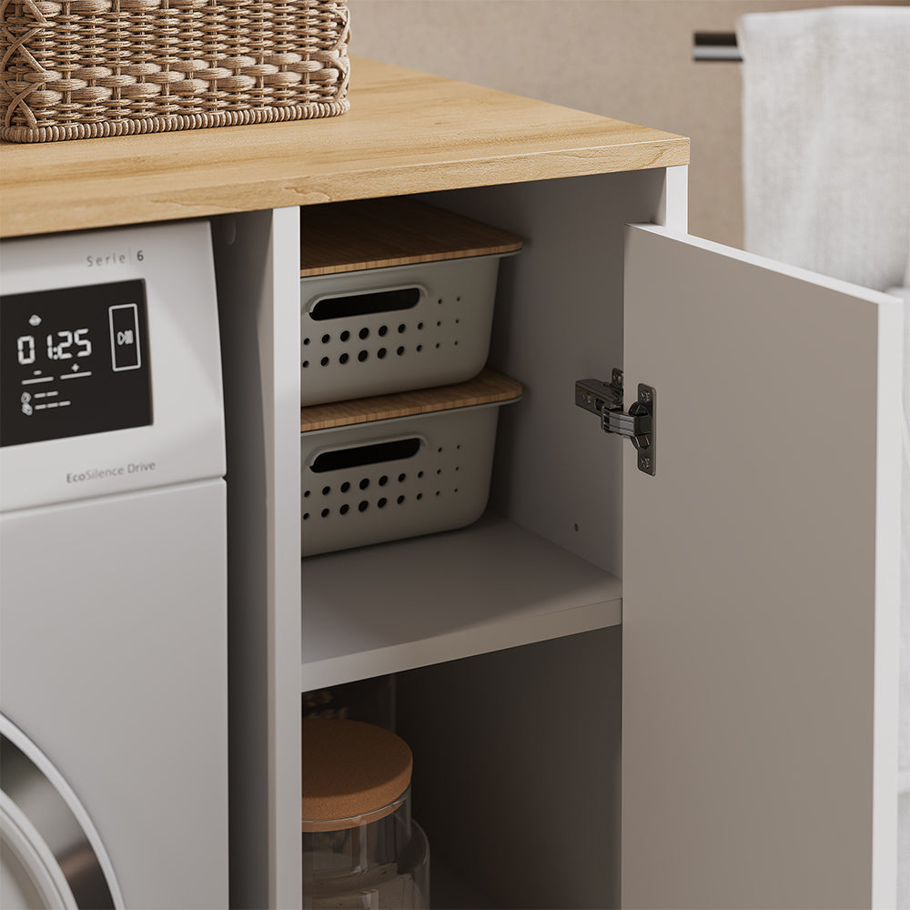 Vicco Mobile lavatrice Bianco/Artisan 93.6 x 88.2 cm con scomparti e porta