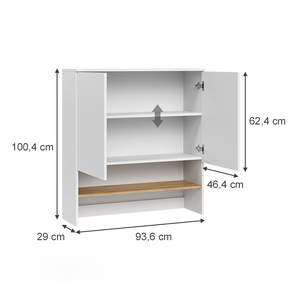 Vicco Mobile lavatrice Bianco/Artisan 93.6 x 100.4 cm