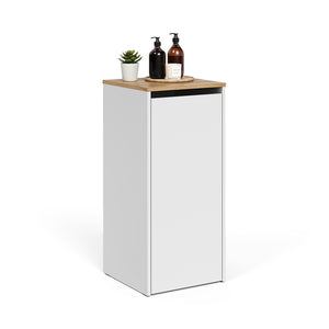 Vicco armadietto da bagno con portabiancheria Bianco/Artisan 40.2 x 88.2 cm con cesto portabiancheria