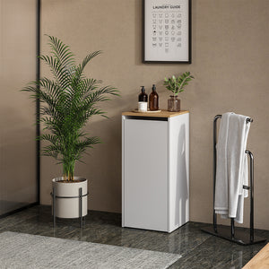 Vicco armadietto da bagno con portabiancheria Bianco/Artisan 40.2 x 88.2 cm con cesto portabiancheria