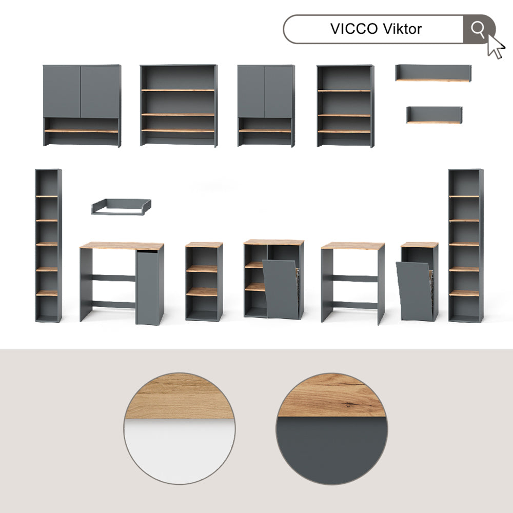 Vicco mobile bagno Bianco/Artisan 93.6 x 100.4 cm con ripiani aperti