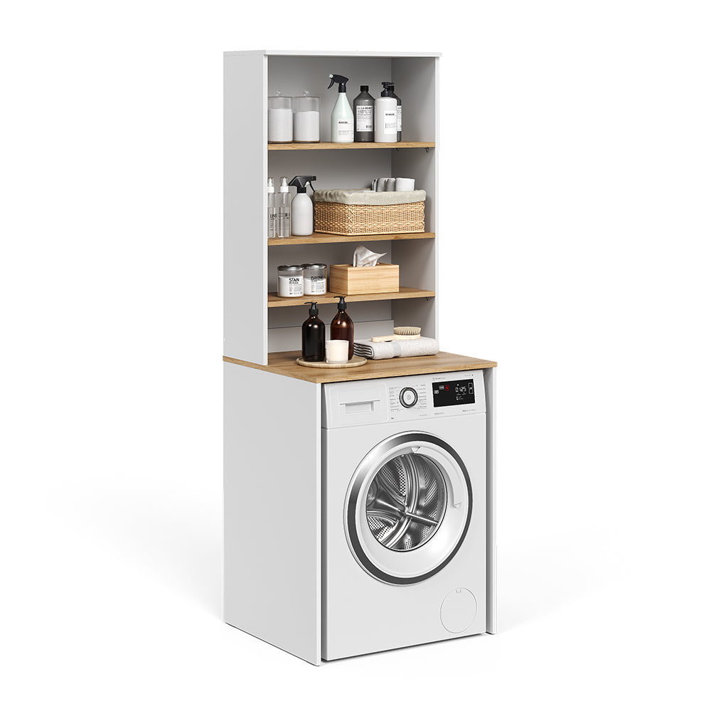 Vicco Mobile lavatrice Bianco/Artisan 66 x 88.2 cm 2 parti con ripiano