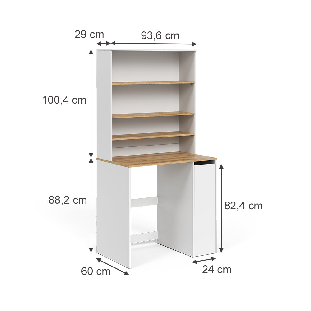 Vicco Mobile lavatrice Bianco/Artisan 93.6 x 88.2 cm 2 parti con armadio e ripiano