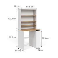 Vicco Mobile lavatrice Bianco/Artisan 93.6 x 88.2 cm 2 parti con armadio e ripiano