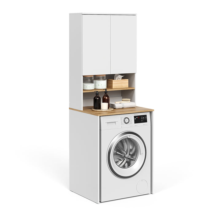 Vicco Mobile lavatrice Bianco/Artisan 68 x 88.2 cm 2 parti con ripiano