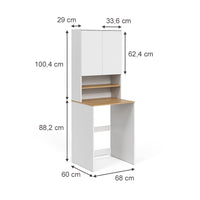 Vicco Mobile lavatrice Bianco/Artisan 68 x 88.2 cm 2 parti con ripiano