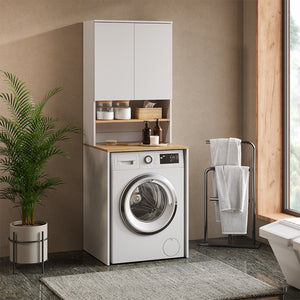 Vicco Mobile lavatrice Bianco/Artisan 68 x 88.2 cm 2 parti con ripiano