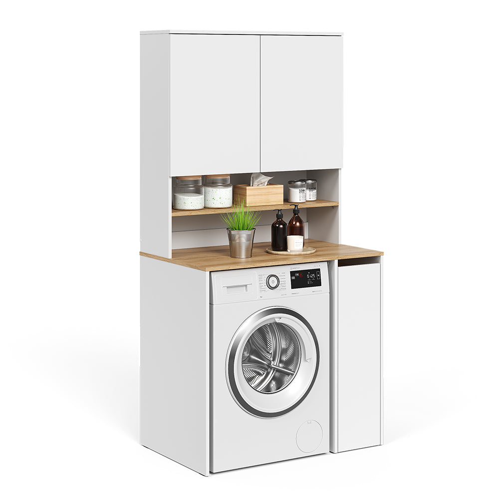 Vicco Mobile lavatrice Bianco/Artisan 93.6 x 88.2 cm 2 parti con ripiano