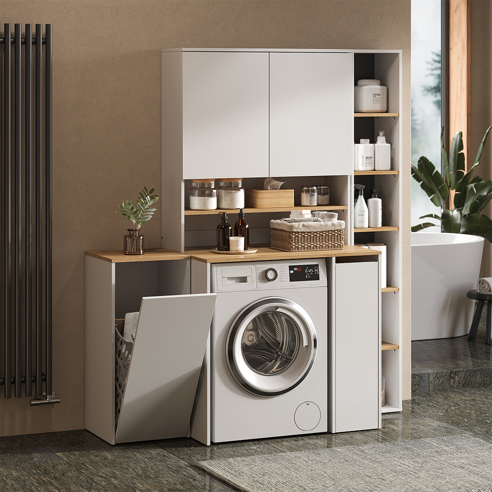 Vicco Mobile lavatrice Bianco/Artisan 93.6 x 88.2 cm 2 parti con ripiano