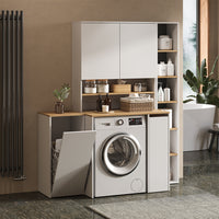 Vicco Mobile lavatrice Bianco/Artisan 93.6 x 88.2 cm 2 parti con ripiano