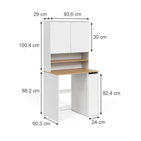 Vicco Mobile lavatrice Bianco/Artisan 93.6 x 88.2 cm 2 parti con ripiano