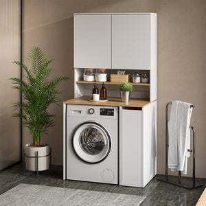 Vicco Mobile lavatrice Bianco/Artisan 93.6 x 88.2 cm 2 parti con ripiano