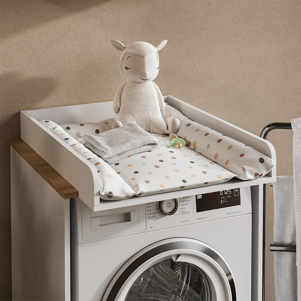 Vicco Mobile lavatrice Bianco/Artisan 68 x 88.2 cm 2 parti con fasciatoio