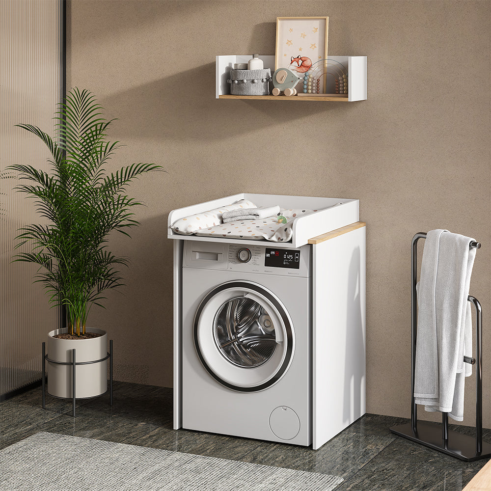 Vicco Mobile lavatrice Bianco/Artisan 68 x 88.2 cm 2 parti con fasciatoio