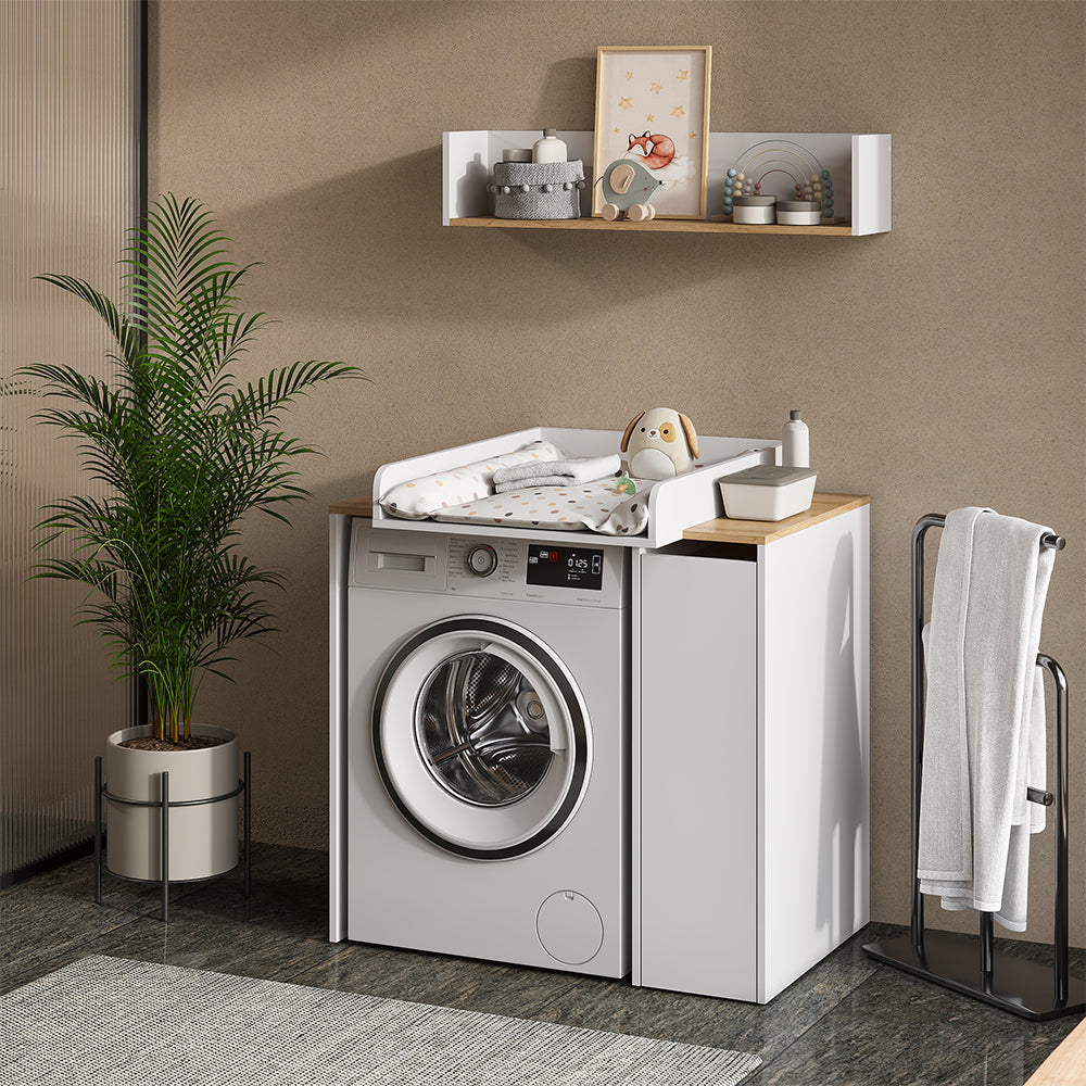 Vicco Mobile lavatrice Bianco/Artisan 93.6 x 88.2 cm 2 parti con fasciatoio