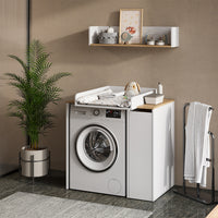 Vicco Mobile lavatrice Bianco/Artisan 93.6 x 88.2 cm 2 parti con fasciatoio