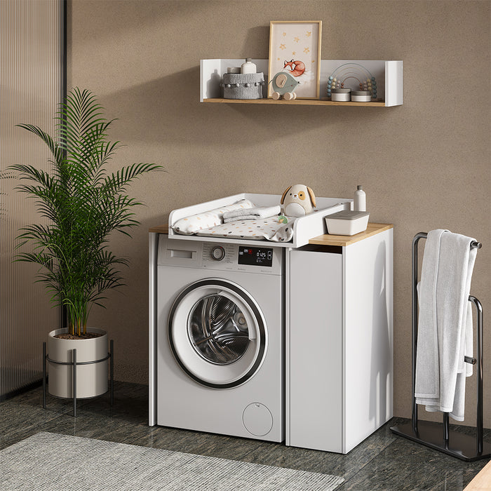 Vicco Mobile lavatrice Bianco/Artisan 93.6 x 88.2 cm 2 parti con fasciatoio