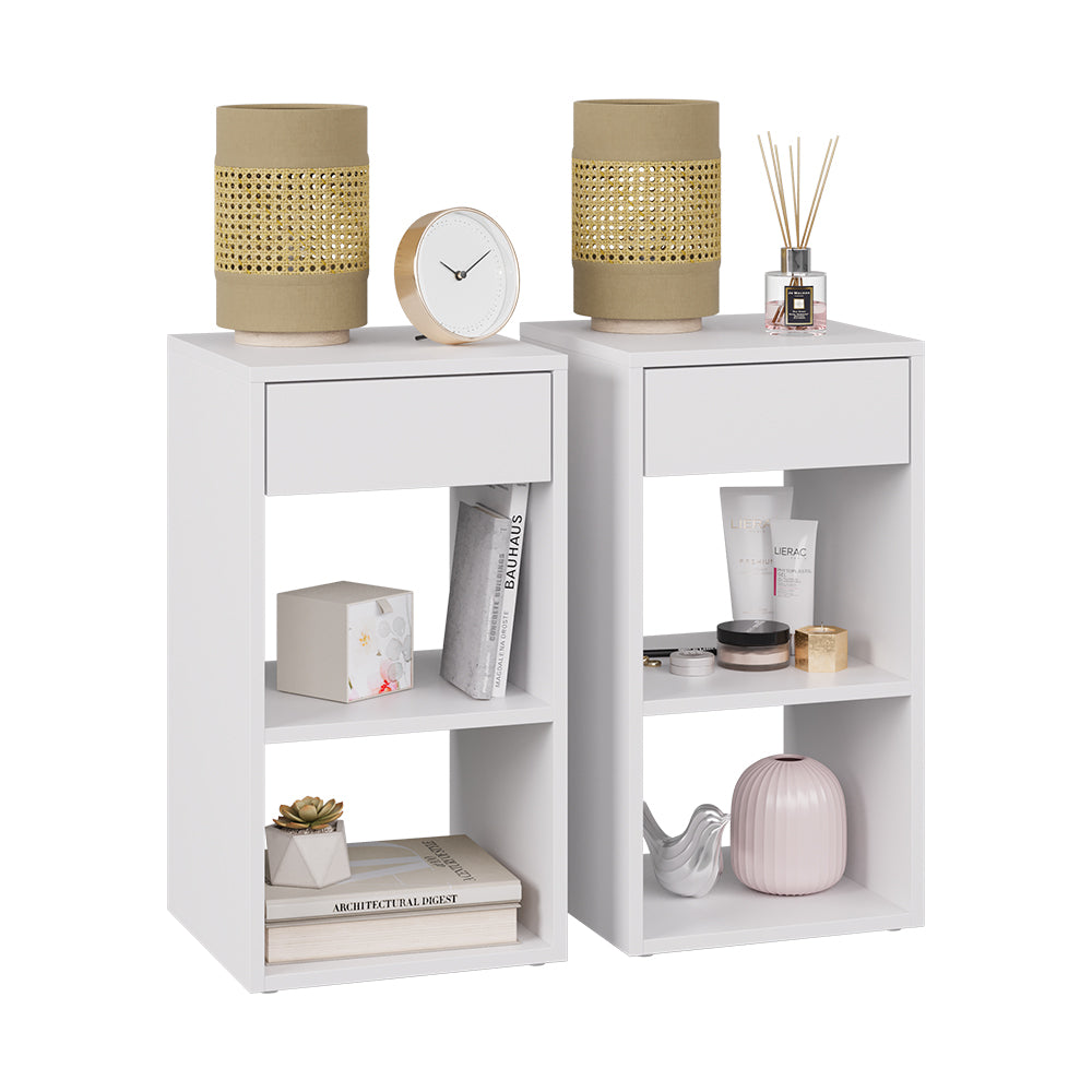 Vicco Comodino Bianco Set di 2