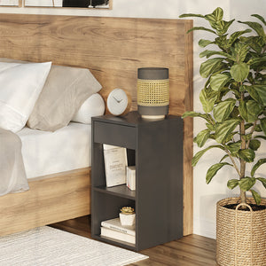 Vicco Comodino camera da letto Antracite 35 x 65 cm con 1 cassetto