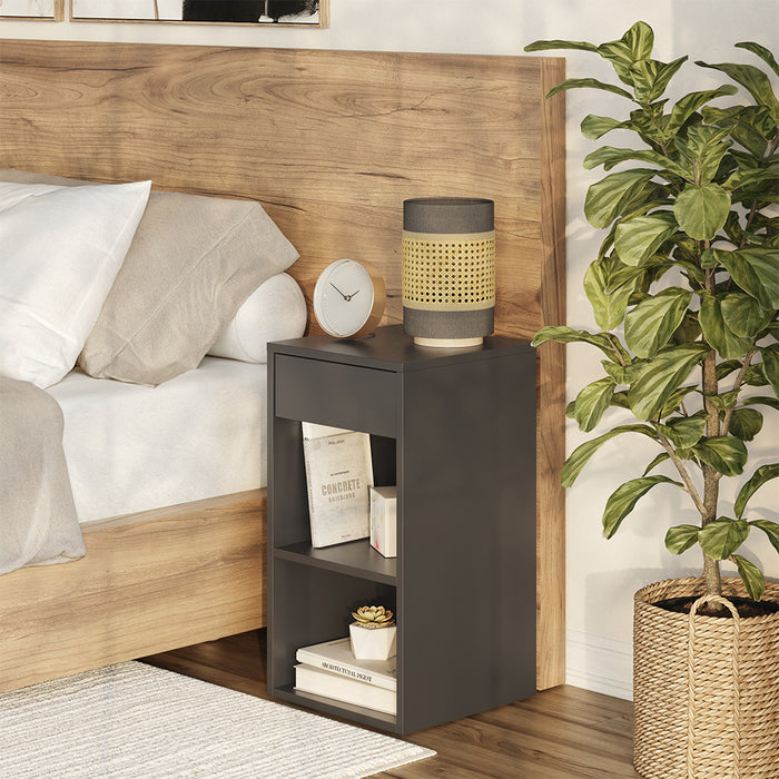 Vicco Comodino camera da letto Antracite 35 x 65 cm con 1 cassetto